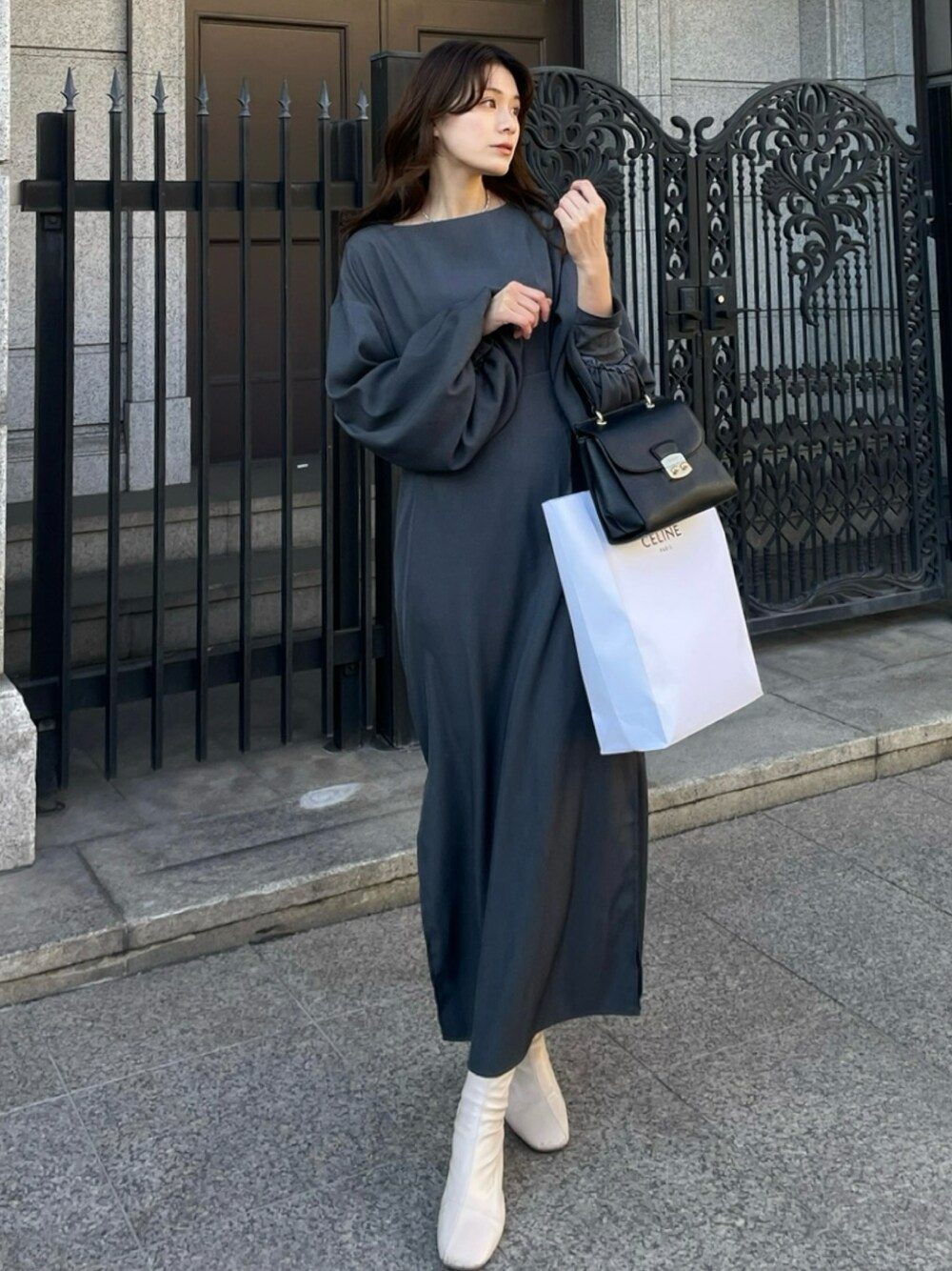 Louere（ルエレ）の「パフスリーブIラインワンピース（ワンピース）」 - WEAR