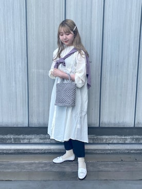 「Crisp（クリスプ）のベーシックデニムパンツ（デニムパンツ）」を使った、𝐬𝐚𝐰𝐚さん（レディース・162cm）の夏コーディネート