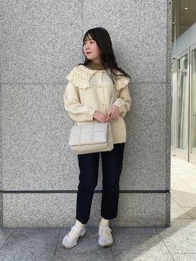 「Crisp（クリスプ）のベーシックデニムパンツ（デニムパンツ）」を使った、𝐬𝐚𝐰𝐚さん（レディース・162cm）の秋コーディネート