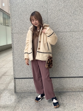 「Crisp（クリスプ）のアイテム（ブルゾン）」を使った、𝐬𝐚𝐰𝐚さん（レディース・162cm）の秋コーディネート