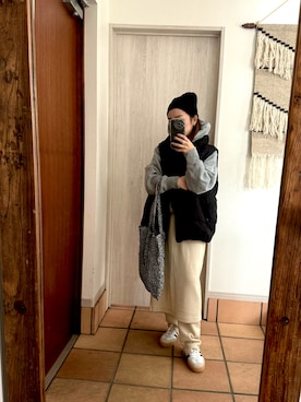 「GRL」｜「アイテム（ニットキャップ/ビーニー）」を使った、mikaaaさん（レディース・153cm）の冬コーディネート