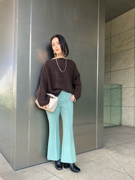 「152cm」｜「アイテム（スラックス）」を使った、miko.さん（レディース・152cm）の秋コーディネート