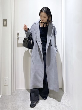 「アイテム（チェスターコート）」を使った、miko.さん（レディース・152cm）の冬コーディネート