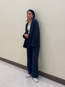 「152cm」｜「アイテム（スラックス）」を使った、miko.さん（レディース・152cm）の秋コーディネート