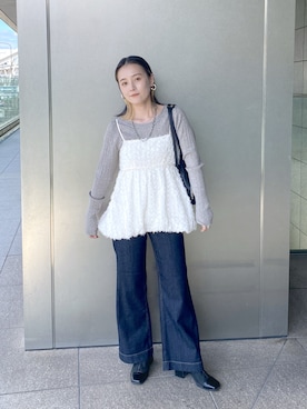 「FREE'S MART（フリーズマート）のアイテム（トートバッグ）」を使った、miko.さん（レディース・152cm）の秋コーディネート