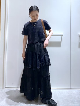 「FREE'S MART（フリーズマート）のアイテム（スカート）」を使った、miko.さん（レディース・152cm）の夏コーディネート