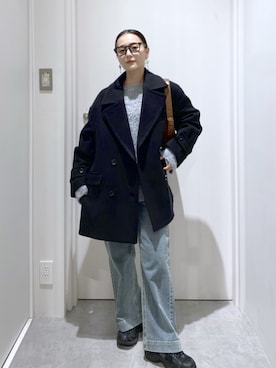 「アイテム（ピーコート）」を使った、miko.さん（レディース・152cm）の秋コーディネート