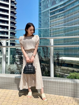 「FREE'S MART（フリーズマート）の◇ボストンチェーンショルダーバッグ（ショルダーバッグ）」を使った、miko.さん（レディース・152cm）の春コーディネート