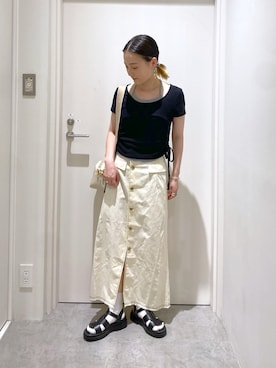 「FREE'S MART（フリーズマート）のアイテム（スカート）」を使った、miko.さん（レディース・152cm）の夏コーディネート