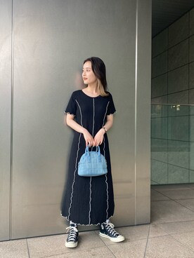 「FREE'S MART（フリーズマート）の◇ボストンチェーンショルダーバッグ（ショルダーバッグ）」を使った、miko.さん（レディース・152cm）の春コーディネート