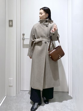 「アイテム（ステンカラーコート）」を使った、miko.さん（レディース・152cm）の秋コーディネート