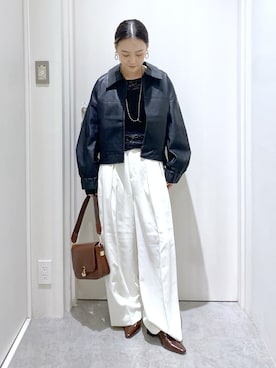「アイテム（ブルゾン）」を使った、miko.さん（レディース・152cm）の秋コーディネート