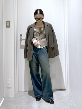 「アイテム（テーラードジャケット）」を使った、miko.さん（レディース・152cm）の冬コーディネート