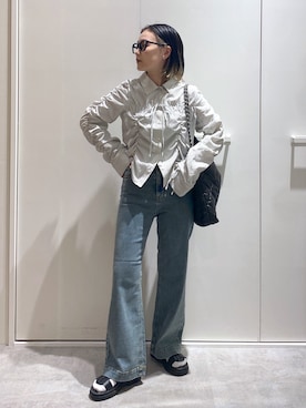 「メガネ女子」｜miko.さん（レディース・152cm）の春コーディネート