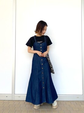 Sシリーズ対応 バックリボンマーメイドデニムジャンパースカートを使った人気ファッションコーディネート Wear