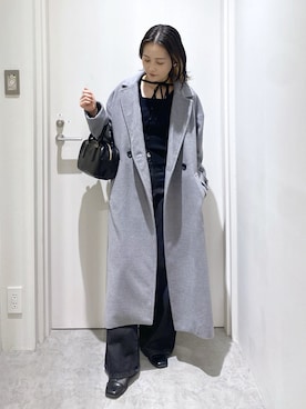 「アイテム（チェスターコート）」を使った、miko.さん（レディース・152cm）の冬コーディネート