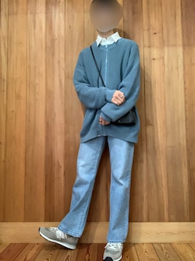 「Adoon plain（アドーンプレーン）のアイテム（カーディガン/ボレロ）」を使った、りくとさん（メンズ・165cm）の冬コーディネート
