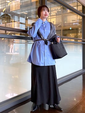 「アイテム（バンダナ/スカーフ）」を使った、nishiさん（レディース・155cm）の秋コーディネート