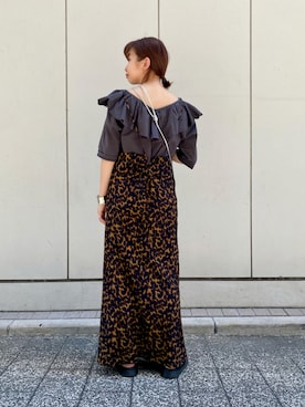 「アニマル」｜「アイテム（ワンピース/ドレス）」を使った、nishiさん（レディース・155cm）の夏コーディネート