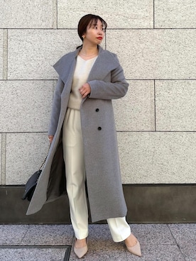 「ロング」｜「アイテム（チェスターコート）」を使った、nishiさん（レディース・155cm）の秋コーディネート
