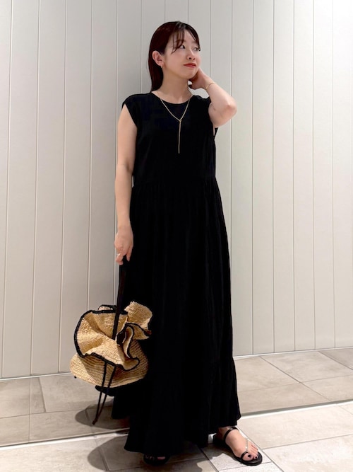 【WEB・一部店舗限定】バックシャンティアードワンピース/洗える