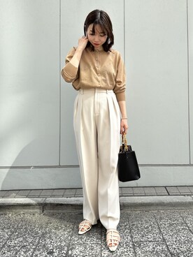「ショッピング」｜「アイテム（サンダル）」を使った、nishiさん（レディース・155cm）の春コーディネート