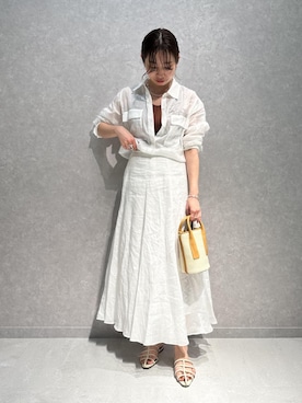 「ショッピング」｜「アイテム（スカート）」を使った、nishiさん（レディース・155cm）の春コーディネート