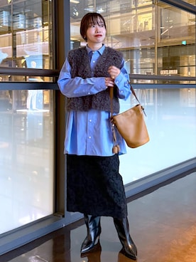 「アイテム（チャーム）」を使った、nishiさん（レディース・155cm）の秋コーディネート