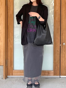 「H&M（エイチ・アンド・エム）のアイテム（テーラードジャケット）」を使った、chifumi.さん（レディース・159cm）の春コーディネート