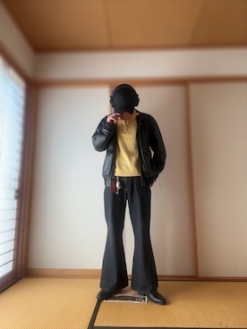 「NEW ERA（ニューエラ）のアイテム（帽子、ブラック系）」を使った、らいらいd( '-'  )さん（メンズ・175cm）の春コーディネート