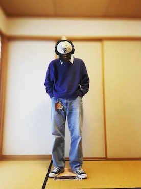 「アイテム（キャップ、ホワイト系）」を使った、らいらいd( '-'  )さん（メンズ・175cm）の春コーディネート