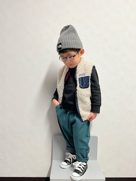 「パタゴニア」｜「アイテム（その他アウター）」を使った、riiririiさん（キッズ・90cm）の冬コーディネート