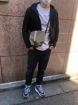 「LOOPWHEELER（ループウィラー）のアイテム（パーカー）」を使った、BRVさん（メンズ・178cm）の秋コーディネート