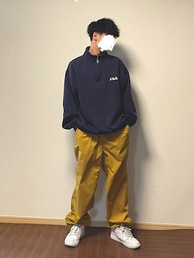 「FILA（フィラ）のアイテム（トップス）」を使った、Ken さん（メンズ・170cm）の冬コーディネート