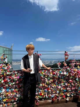 「アイテム（ベスト）」を使った、たいせいさん（メンズ・180cm・20代）の夏コーディネート