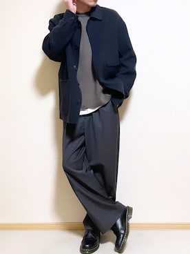 「WYM LIDNM（ウィム バイ リドム）のMILANO RIB HEAVY WEIGHT PO KNIT（ニット/セーター）」を使った、SHOTARO さん（メンズ・177cm）の秋コーディネート