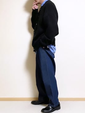 「Ellno Loset（エルノロゼット）のアイテム（カーディガン/ボレロ）」を使った、SHOTARO さん（メンズ・177cm）の冬コーディネート