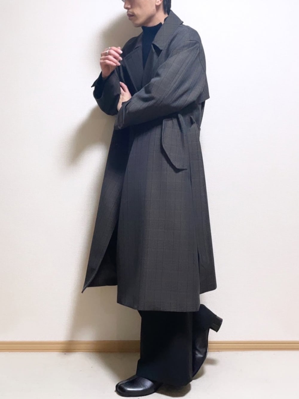 LIDNM（リドム）の「WOOL CHECK TRENCH COAT（トレンチコート）」 - WEAR