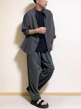「スウェットギャザーパンツ」｜SHOTARO さん（メンズ・177cm）の春コーディネート