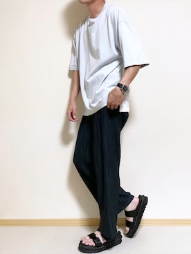 「Tシャツ/カットソー」｜「アイテム（その他）」を使った、SHOTARO さん（メンズ・177cm）の夏コーディネート
