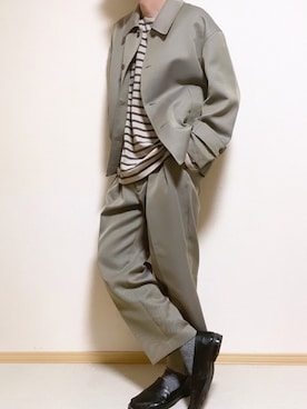 「HARUTA」｜「アイテム（セットアップ）」を使った、SHOTARO さん（メンズ・177cm）の秋コーディネート