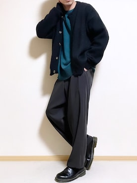 「ユニクロ」｜「アイテム（セットアップ）」を使った、SHOTARO さん（メンズ・177cm）の冬コーディネート
