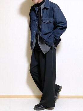 「Adoon plain（アドーンプレーン）のアイテム（パンツ）」を使った、SHOTARO さん（メンズ・177cm）の冬コーディネート