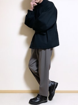 「WYM」｜「アイテム（ミリタリージャケット）」を使った、SHOTARO さん（メンズ・177cm）の冬コーディネート