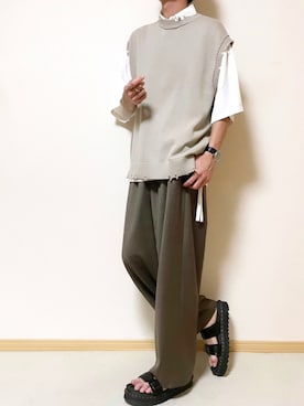 「epnok」｜「アイテム（サンダル）」を使った、SHOTARO さん（メンズ・177cm）の夏コーディネート