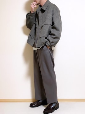 「チェック柄に恋してる」｜「アイテム（ブルゾン）」を使った、SHOTARO さん（メンズ・177cm）の冬コーディネート