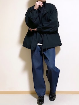 「WYM」｜「アイテム（ミリタリージャケット）」を使った、SHOTARO さん（メンズ・177cm）の冬コーディネート