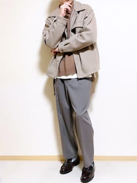 「HARUTA」｜「アイテム（ブルゾン）」を使った、SHOTARO さん（メンズ・177cm）の秋コーディネート