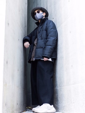 「レザーハット」｜Takeru(SENTIRE)さん（メンズ・170cm）の冬コーディネート
