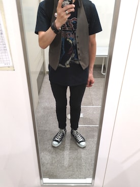 「CONVERSE ALL STAR（コンバースオールスター）のアイテム」を使った、Black Zeppelinさん（メンズ・177cm）の春コーディネート